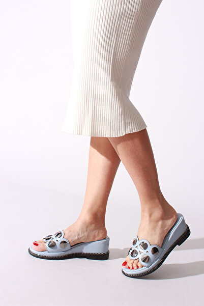 İDİL Baby Blue Skin Women's Slippers