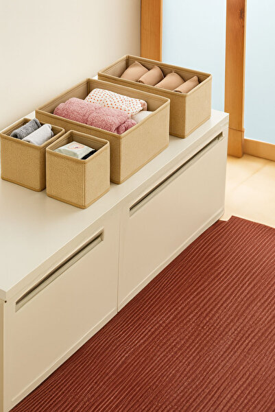 LUXWAY HOME 4’lü Jüt Kumaş Organizer Set – Dolap ve Çekmece İçi Kullanıma Uyg...