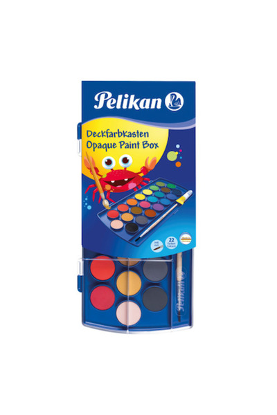 Pelikan acuarele cu alb de zinc și pensulă - 22 de culori