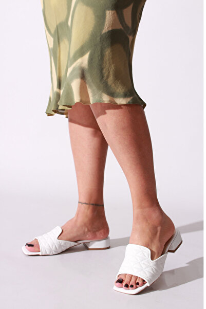 İDİL White Skin Women's Slippers