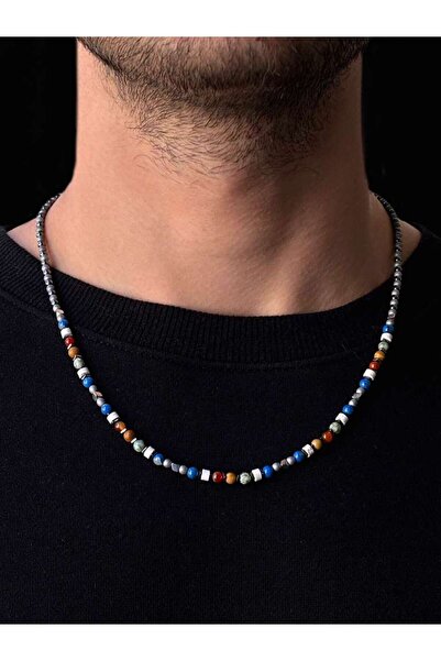 voqplus Men's Natural Stone Necklace Ky0005