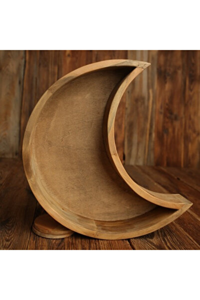 Hatidizayn Ahşap Ay Kase – Yenidoğan Fotoğraf Çekim ve Dekoratif Sahne Aksesuarı