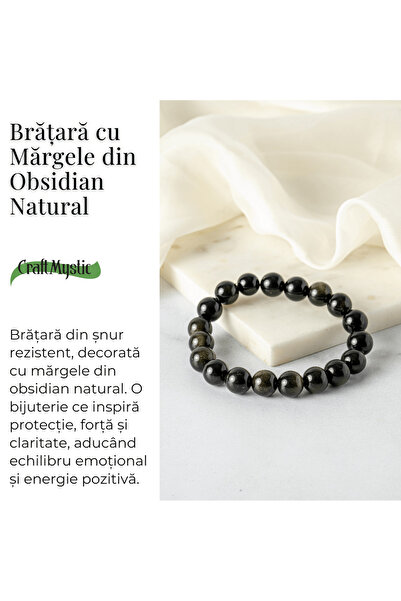 craftmystic Energy and Protection - 10mm Golden Obsidian Bracelet