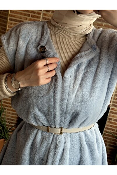 Balamony Baby Blue Plush Vest with Belt Gift