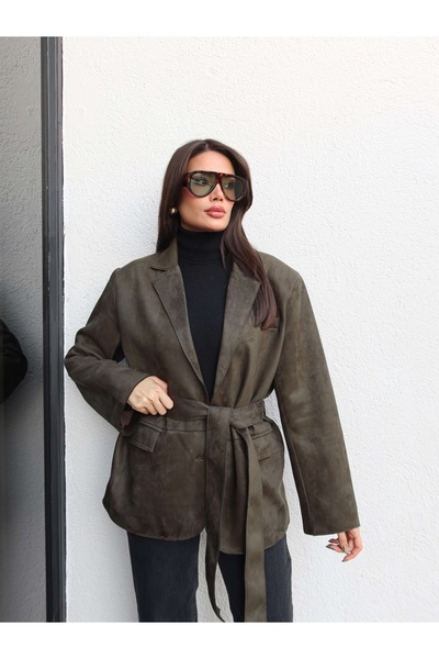 ESRAHELVACI Belted suede jacket