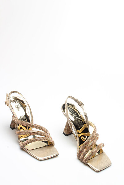 İDİL Gold Plated Stone Women's Heels