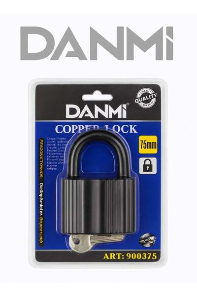 DANMI 75mm Safety Padlock - Copper Core and Coated Body for Protection with Hardened Steel Shackle +