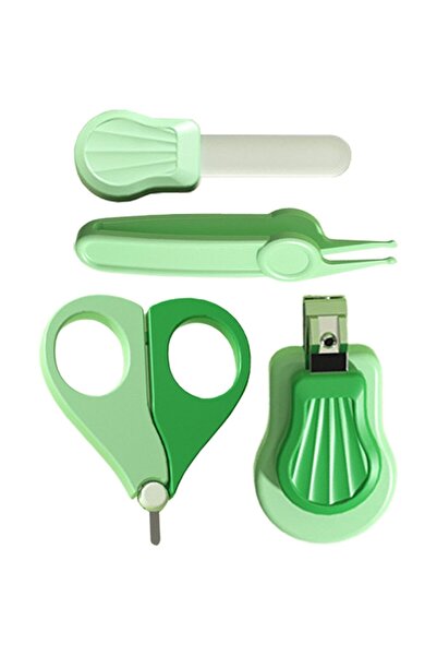 Flippy Baby Nail Care Set - Bear-shaped Storage Case, 10 x 9.5 cm, Green