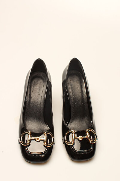 İDİL SİYAH RUGAN TOKALI KADIN TOPUKLU