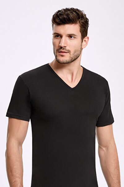 İlke Men's V-Neck 100% Cotton 3-Pack Undershirts