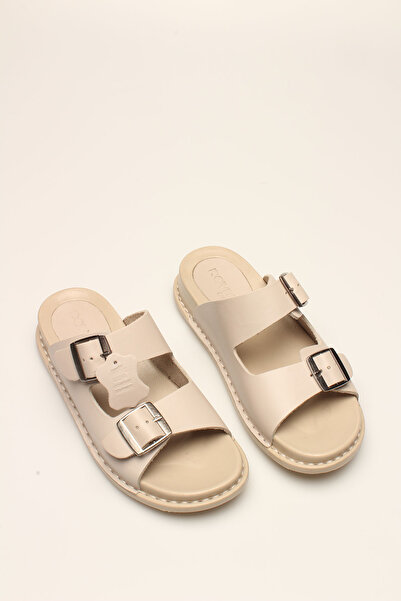 İDİL P Beige Women's Slippers