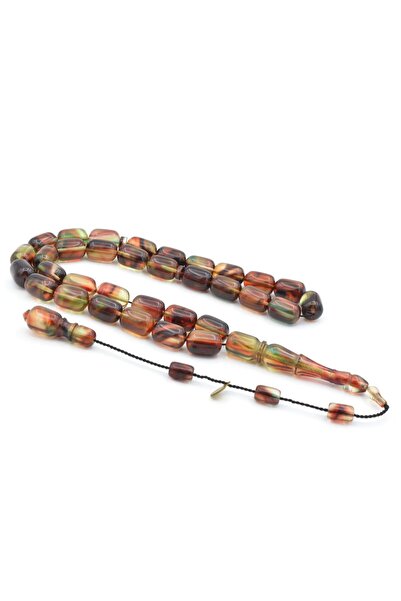 Murty99 Rozariu din chihlimbari verde maro tăiat în capsule, semnat de Hakan ...