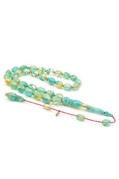 Murty99 Hakan Turan Signed Beyzi Cut Maroon Blue Crimped Amber Prayer Beads