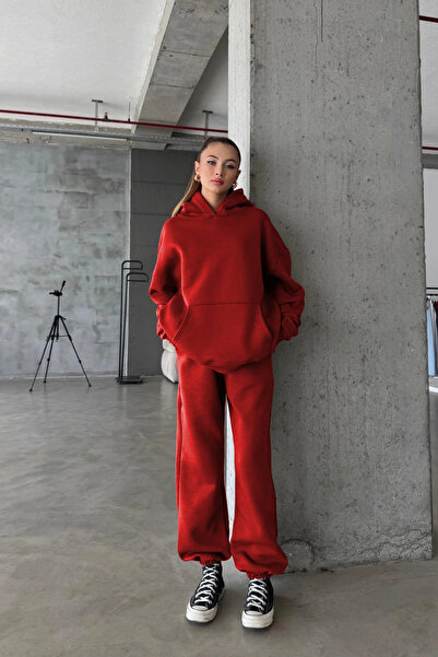 BayBayan طقم بدلة رياضية نسائية فاخرة بقلنسوة كبيرة الحجم