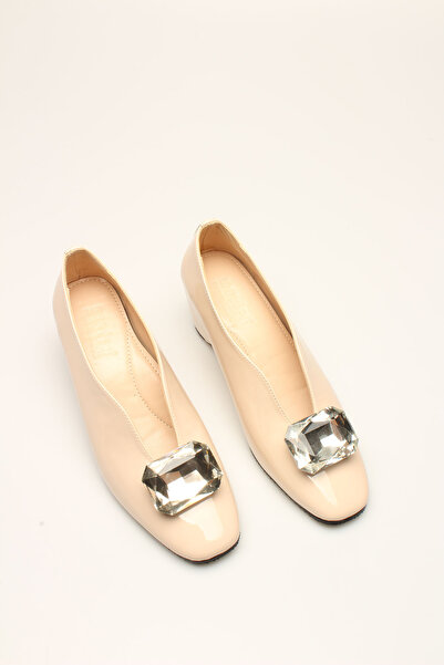 İDİL BEJ RUGAN TAŞLI KADIN TOPUKLU