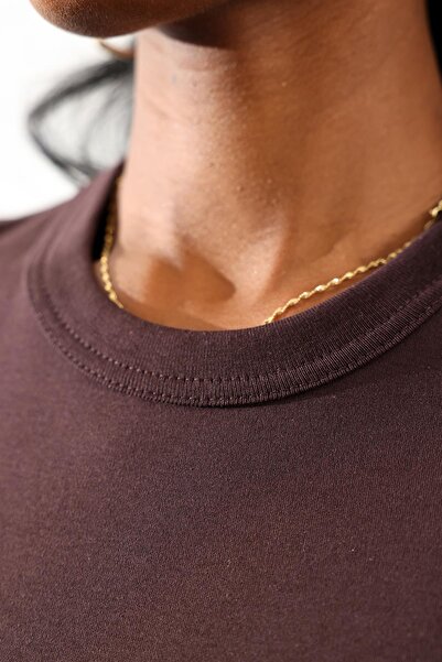 5in1Canpolat Brown Fit Basic Long Sleeve T-Shirt