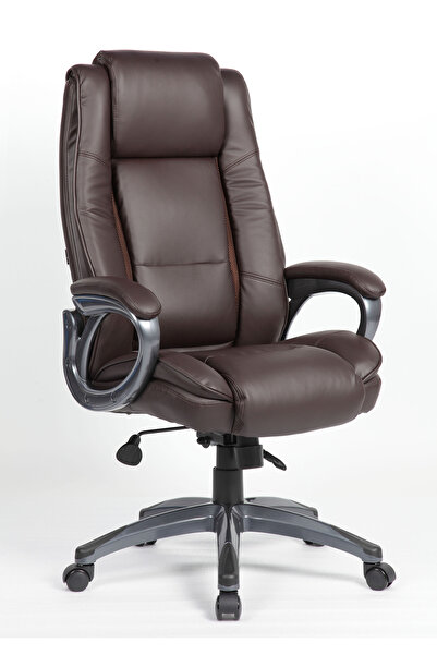 Adore Mobilya Boston Yönetici Koltuğu Suni Deri - Kahverengi 65x114-121,5x81 cm