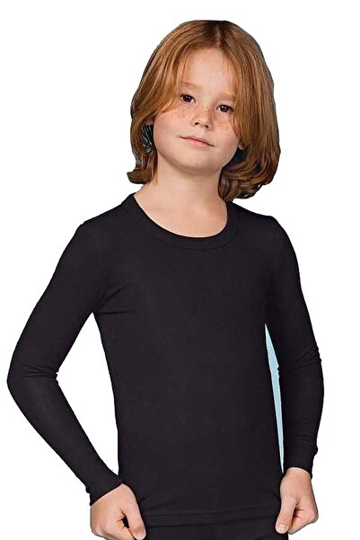 Tutku Boy's Black Thermal Top-Black-Age 8-10