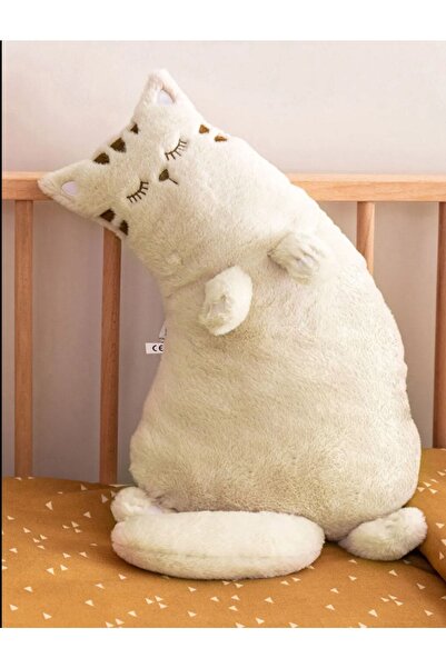 LC Waikiki Büyük Yumuşak Dolgulu Pelüş Sevimli Azman Kedi Kırlent 55 Cm- Uyku...