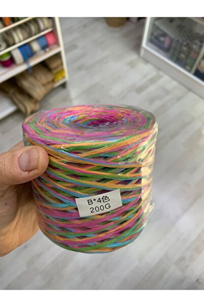 Rengarenk tuhafiye ve hobi Ebruli Rafya İp rafya Kağıt İp rafya İp çanta İpi supla İpi 200 gram