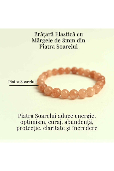 craftmystic Elastic sunstone bracelet 8mm - Trust and abundance