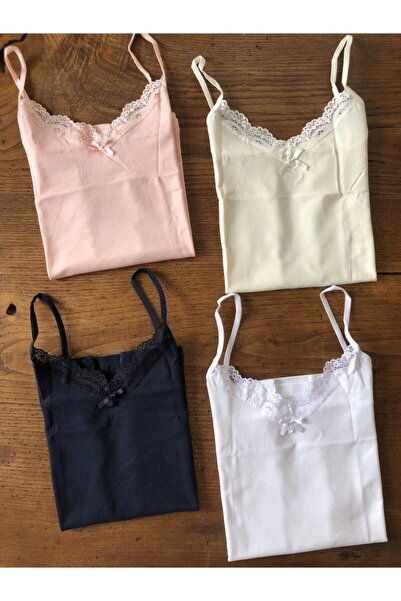 MODA قميص داخلي نسائي مكون من 4 قطع من القطن بحمالات