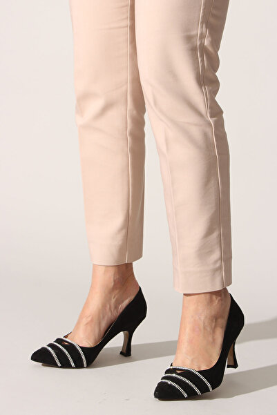 İDİL Black Suede Stone Women's Casual Shoes