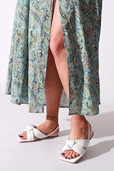 İDİL White Skin Women's Sandals