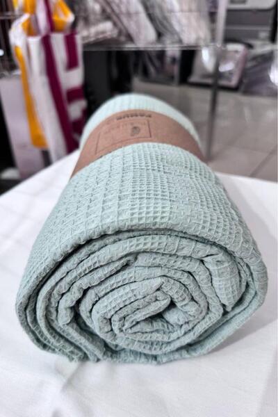 Çeyiz Diyarı Double Summer Cotton Single Blanket 230X210 cm Green