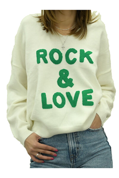 ciao milano WOMEN'S "ROCK & LOVE" EMBROIDERED LOGO SWEATER