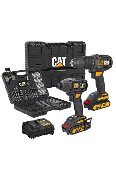Cat DXK201 18Volt/2.0Ah Li-ion Çift Akülü Kömürsüz Profesyonel Şarjlı Darbeli...