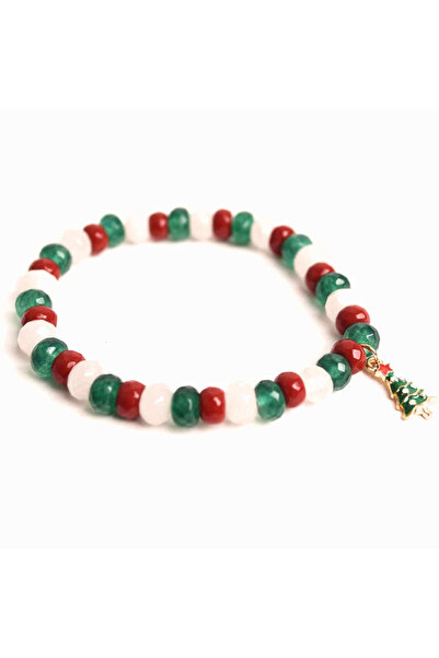 craftmystic Brățară din jad roșu, verde și alb - Echilibru și protecție