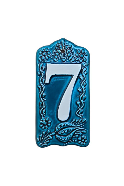 Yılmazel Tulip Patterned Ceramic Door Number 0-9 | Outdoor Durable