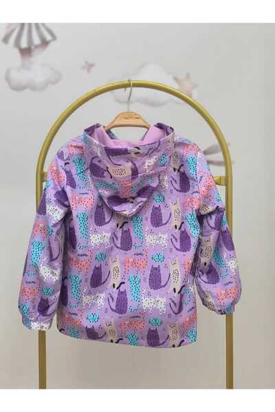 kidsense Cute Cat Patterned Girl's Raincoat