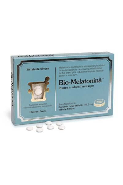Pharma Nord Supliment alimentar, Bio-Melatonina, 3 mg, 30 tablete filmate