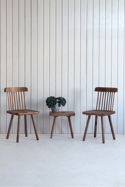 unboxdeco Grill İskandinav Tasarım Natürel Ceviz Ahşap Sandalye - 1 Adet