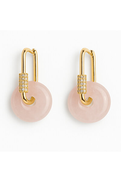 craftmystic Cercei cu cuarț roz și model Pi - Feminitate și echilibru