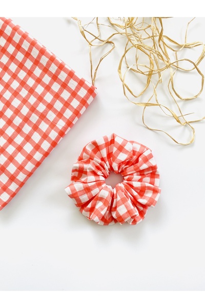 seyranat Червона картата ленна среднего размера для девочек и женщин с резинк...