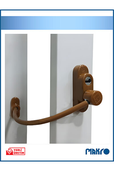 GLASSMAKRO Penkid Steel Wire Rope Pvc Window Safety Child Security Lock Light Brown
