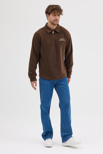 Polo State Мъжка суитшърт без пилинг, ветроустойчива, кафява