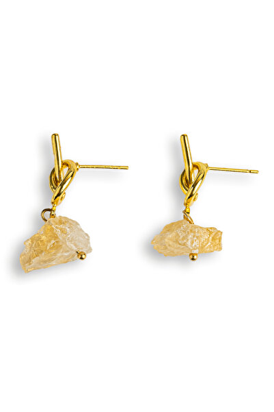 craftmystic Talisman al Abundenței - Cercei cu Nod Elegant și Citrin