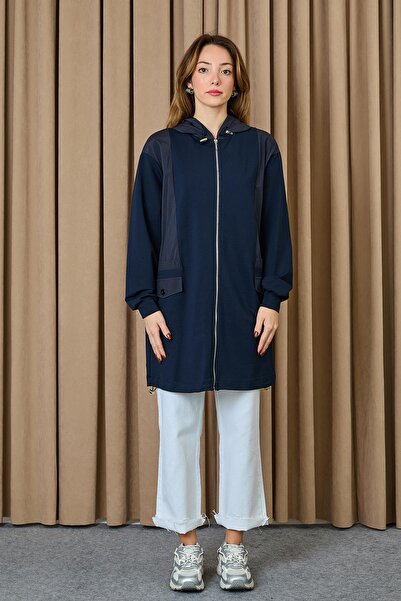 Puane Women's Hooded Basic Tunic - 10733Tun - Navy