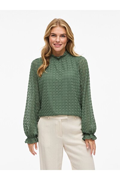 VILA Oberteil mit langen Ärmeln VIMOKA Stehkragen