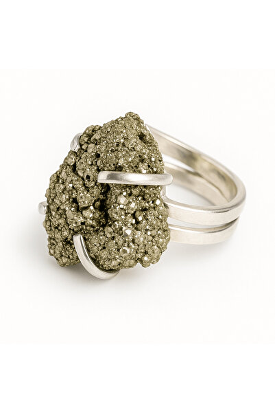 craftmystic Adjustable abundance ring - pyrite for success and energy protection