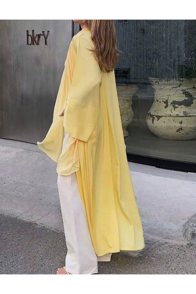 Sheya Cardigan lung Sheya, galben