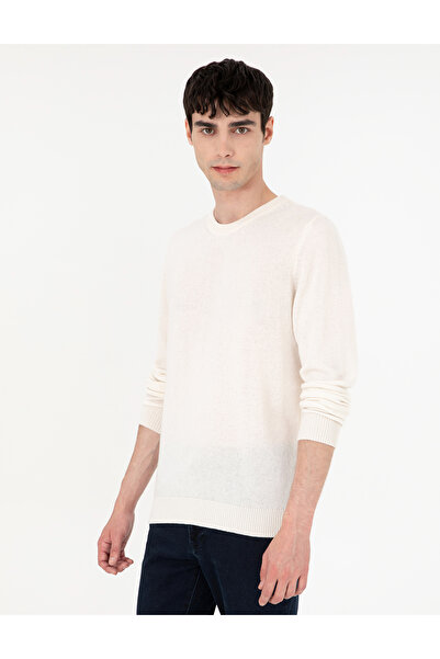 Pierre Cardin سترة تريكو من الكشمير بياقة دائرية وقصة ضيقة من إكرو 50303471-V...