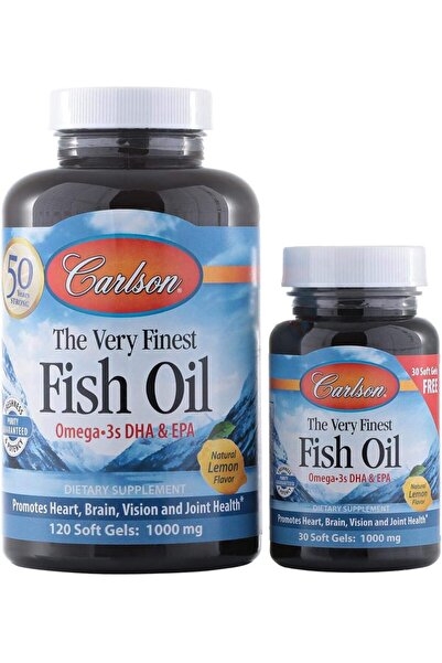 Carlson Vf Fish Oil Lemon 120 Plus 30 Soft Gels, 1000 mg