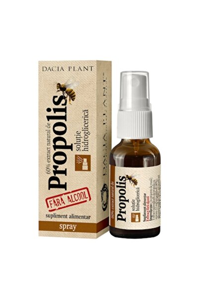 Dacia Plant Propolis Tincture Glycolic Spray Alcohol Free, 20 ml,