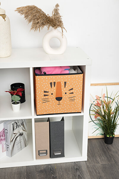HomyJRs Tiger Printed Multi-Purpose Toy Storage Box Without Lid 30X30X30