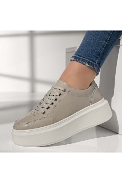 Modlet.ro Women's grey casual leather shoes MOD13027
